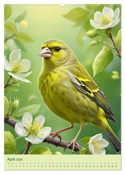 Produktbild: Singv&ouml;gel aus der Heimat (Wandkalender 2026 DIN A2 hoch), CALVENDO Monatskalender