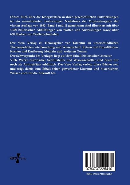 Produktbild: Die Kriegswaffen in ihren geschichtlichen Entwicklungen