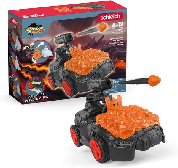 Schleich 42668 - Eldrador Mini Creatures, Lava-Crashmobile mit Mini Creature, 17-teilig, Spielset