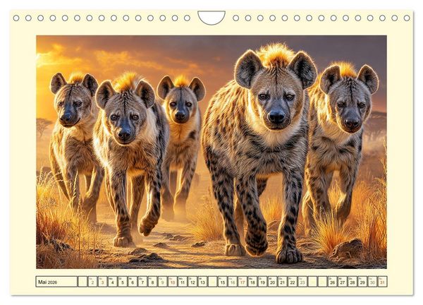 Produktbild: Afrikas Hy&auml;nen. Die kichernden Schatten der Savanne (Wandkalender 2026 DIN A4 quer), CALVENDO Monatskalender