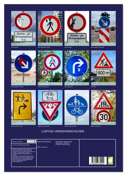 Produktbild: LUSTIGE VERKEHRSSCHILDER (Wandkalender 2026 DIN A3 hoch), CALVENDO Monatskalender