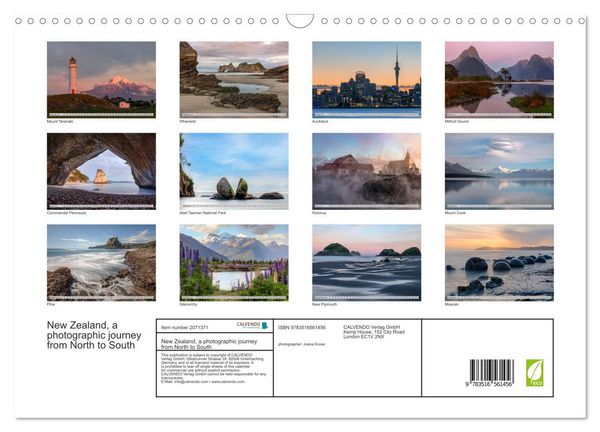 Produktbild: New Zealand, a photographic journey from North to South (Wall Calendar 2026 DIN A3 landscape), CALVENDO 12 Month Wall Calendar