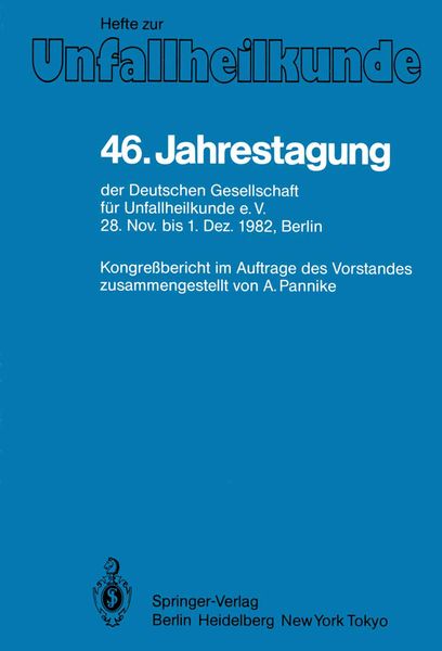 Produktbild: 46. Jahrestagung der Deutschen Gesellschaft f&uuml;r Unfallheilkunde e.V.
