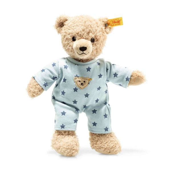 Produktbild: Steiff 241642 - Teddyb&auml;r Junge Baby mit Schlafanzug, beige/blau, 25 cm