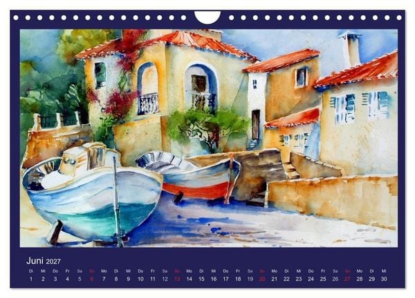 Produktbild: Mallorca Aquarelle (Wandkalender 2027 DIN A4 quer), CALVENDO Monatskalender