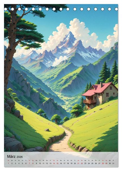 Produktbild: Fantastische Anime Welten (Tischkalender 2026 DIN A5 hoch), CALVENDO Monatskalender