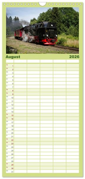 Produktbild: Familienplaner 2026 - Dampferlebnis im Harz mit 5 Spalten (Wandkalender, 21 x 45 cm) CALVENDO