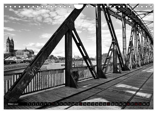 Produktbild: Magdeburg in Schwarz - Wei&szlig; (Wandkalender 2027 DIN A4 quer), CALVENDO Monatskalender
