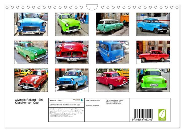 Produktbild: Olympia Rekord - Ein Klassiker von Opel (Wandkalender 2025 DIN A4 quer), CALVENDO Monatskalender