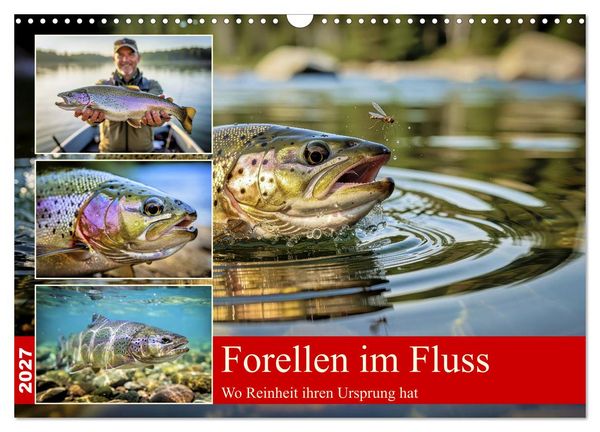 Produktbild: Forellen im Fluss (Wandkalender 2027 DIN A3 quer), CALVENDO Monatskalender