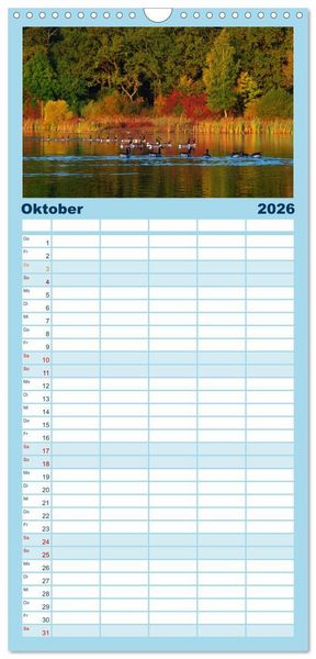 Produktbild: Familienplaner 2026 - Natur Bilder Kalender mit 5 Spalten (Wandkalender, 21 x 45 cm) CALVENDO