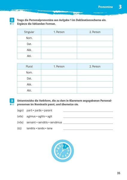Produktbild: Klett 10-Minuten-Training Latein Deklinationen 1./2. Lernjahr