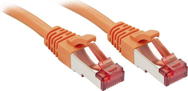 Produktbild: LINDY 47806 RJ45 Patchkabel CAT 6 S/FTP 0.50 m Orange mit Rastnasenschutz 1 St.