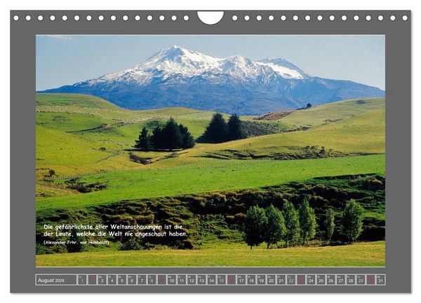 Produktbild: Naturwunder Neuseeland - in Bild und Text (Wandkalender 2026 DIN A4 quer), CALVENDO Monatskalender
