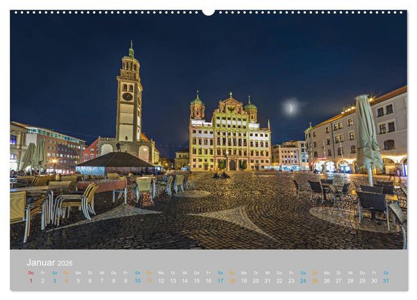 Produktbild: Augsburg - Stadt der Renaissance (hochwertiger Premium Wandkalender 2026 DIN A2 quer), Kunstdruck in Hochglanz