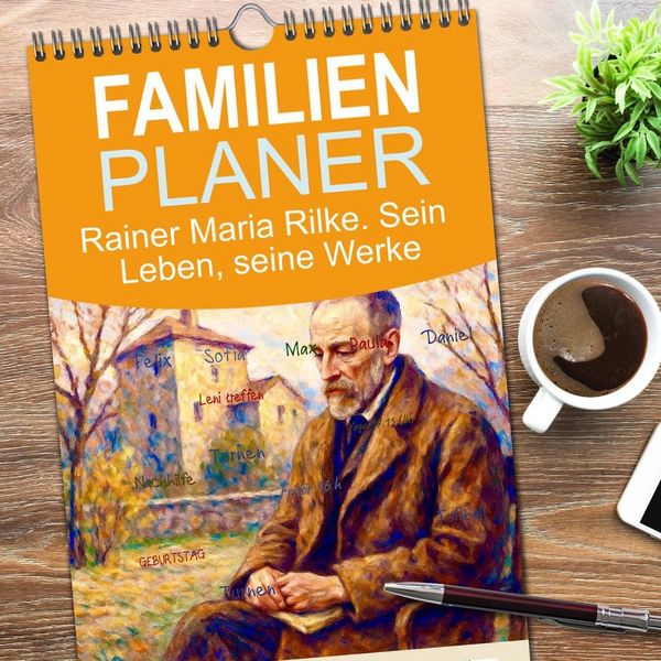 Produktbild: Familienplaner 2026 - Rainer Maria Rilke. Sein Leben, seine Werke mit 5 Spalten (Wandkalender, 21 x 45 cm) CALVENDO