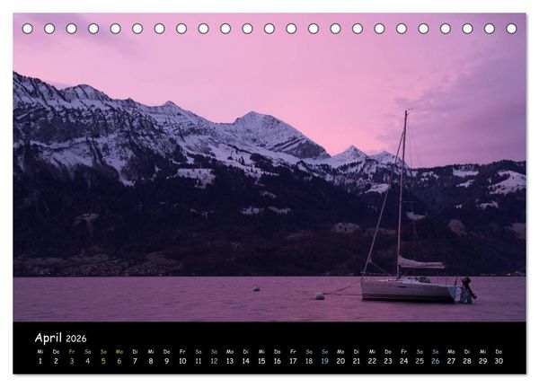 Produktbild: Stimmungsvolle Bilder vom Thunersee (Tischkalender 2026 DIN A5 quer), CALVENDO Monatskalender