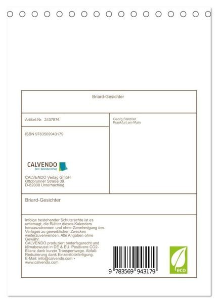 Produktbild: Briard-Gesichter (Tischkalender 2027 DIN A5 hoch), CALVENDO Monatskalender