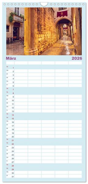 Produktbild: Familienplaner 2026 - Split - Zauberhafte Perle an der Adriak&uuml;ste Kroatiens mit 5 Spalten (Wandkalender, 21 x 45 cm) CALVENDO