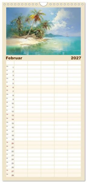 Produktbild: Familienplaner 2027 - Karibisches Flair mit 5 Spalten (Wandkalender, 21 x 45 cm) CALVENDO
