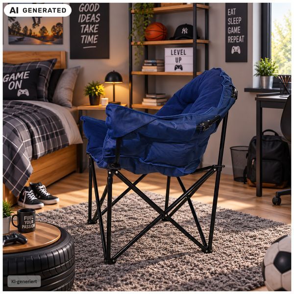 Produktbild: HTI-Living Klappbarer Komfortsessel mit weichem Velvet Bezug