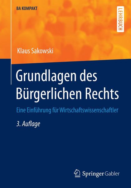 Produktbild: Grundlagen des B&uuml;rgerlichen Rechts