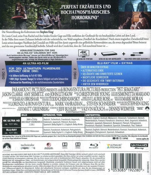 Produktbild: Friedhof der Kuscheltiere (4K Ultra HD) (+ Blu-ray 2D)