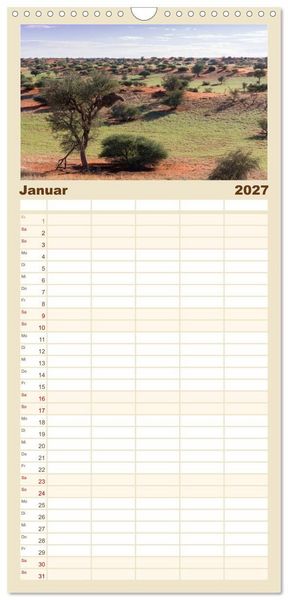 Produktbild: Familienplaner 2027 - Lichterf&uuml;lltes Namibia mit 5 Spalten (Wandkalender, 21 x 45 cm) CALVENDO