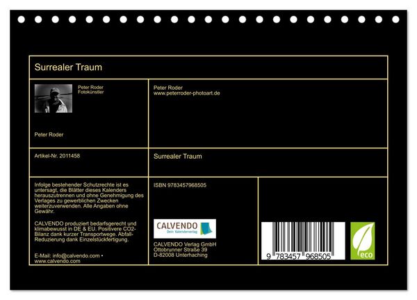 Produktbild: Surrealer Traum (Tischkalender 2026 DIN A5 quer), CALVENDO Monatskalender