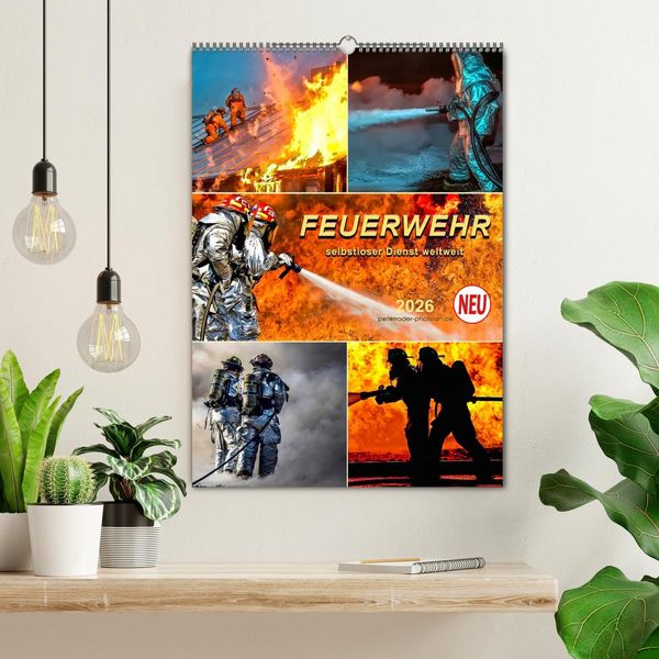 Produktbild: Feuerwehr - selbstloser Dienst weltweit (Wandkalender 2026 DIN A2 hoch), CALVENDO Monatskalender