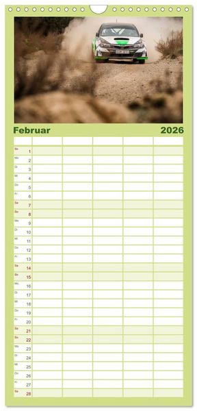Produktbild: Familienplaner 2026 - Rallye Faszination 2026 mit 5 Spalten (Wandkalender, 21 x 45 cm) CALVENDO