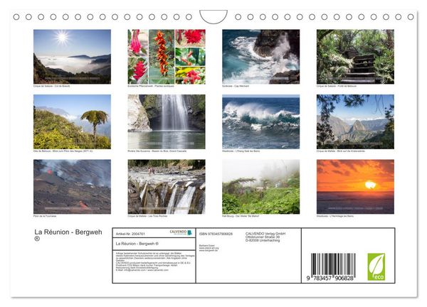 Produktbild: La R&eacute;union - Bergweh &reg; (Wandkalender 2026 DIN A4 quer), CALVENDO Monatskalender