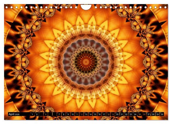 Produktbild: Energie - Mandalas in orange (Wandkalender 2026 DIN A4 quer), CALVENDO Monatskalender