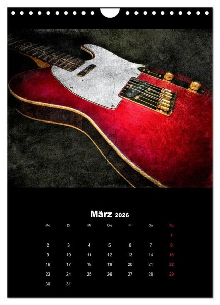Produktbild: Vintage Gitarren (Wandkalender 2026 DIN A4 hoch), CALVENDO Monatskalender