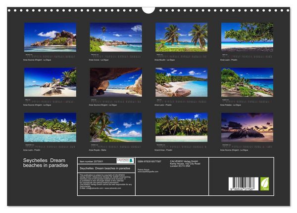 Produktbild: Seychelles Dream beaches in paradise (Wall Calendar 2026 DIN A3 landscape), CALVENDO 12 Month Wall Calendar