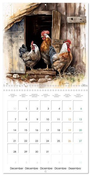 Produktbild: Regard sur la ferme (Calendrier mural carr&eacute; 2026 30x30 cm) Calendrier double avec une page pour vos prises de notes