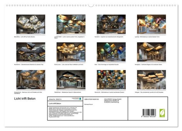 Produktbild: Licht trifft Beton (hochwertiger Premium Wandkalender 2026 DIN A2 quer), Kunstdruck in Hochglanz