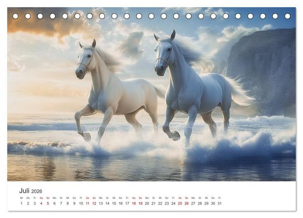 Produktbild: Im Wind der Freiheit - Ein Jahr voller Pferde (Tischkalender 2026 DIN A5 quer), CALVENDO Monatskalender