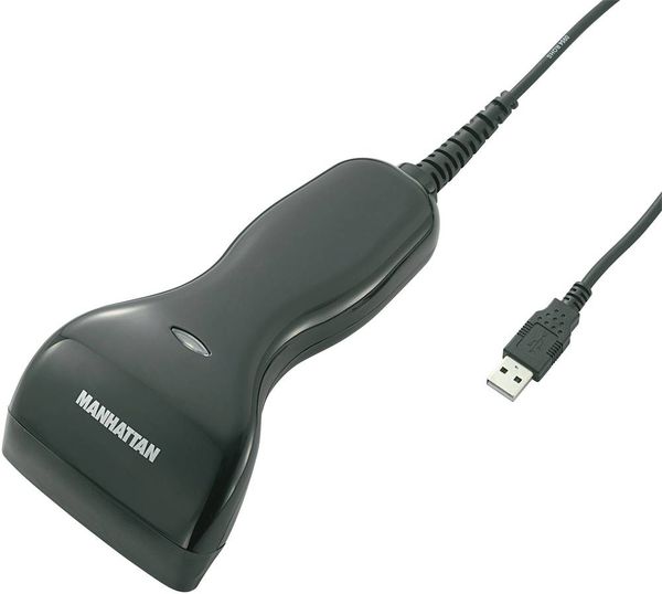 Manhattan 401517 USB-Kit Barcode-Scanner Kabelgebunden 1D Schwarz Hand-Scanner USB