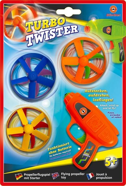 Produktbild: Paul G&uuml;nther 1687 - Turbo Twister, Propellerflugspiel mit Startpistole und 6 Rotoren, ab 5 Jahren