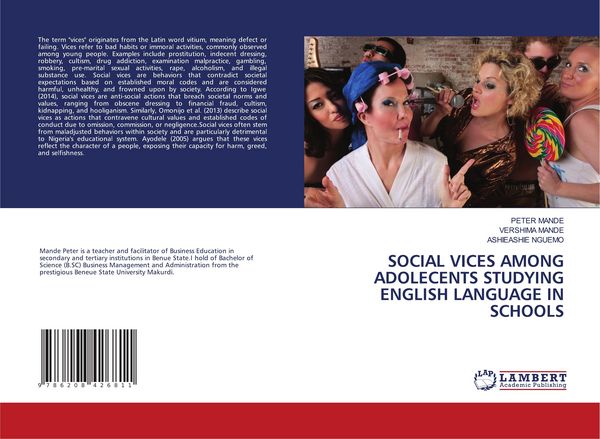 Produktbild: SOCIAL VICES AMONG ADOLECENTS STUDYING ENGLISH LANGUAGE IN SCHOOLS