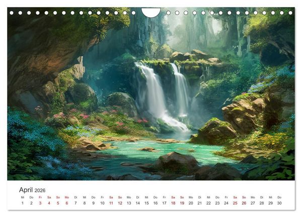 Produktbild: Kaskaden - Die Poesie des Wassers (Wandkalender 2026 DIN A4 quer), CALVENDO Monatskalender