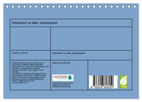 Produktbild: Oberstdorf zu allen Jahreszeiten (Tischkalender 2027 DIN A5 quer), CALVENDO Monatskalender