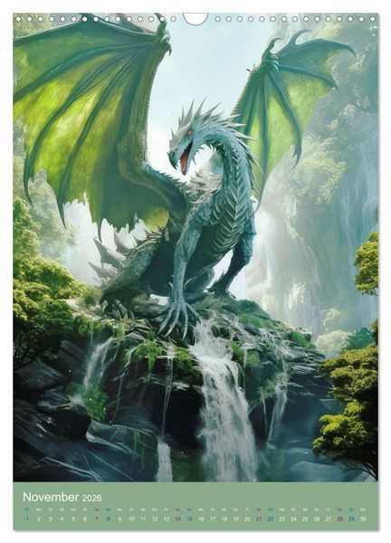 Produktbild: Sagenland der Drachen (Wandkalender 2026 DIN A3 hoch), CALVENDO Monatskalender