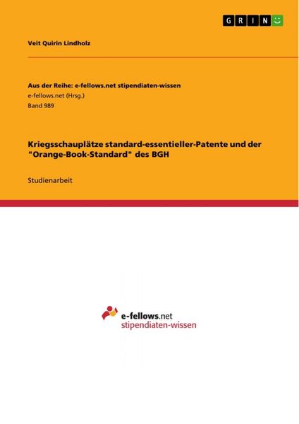 Produktbild: Kriegsschaupl&auml;tze standard-essentieller-Patente und der "Orange-Book-Standard" des BGH