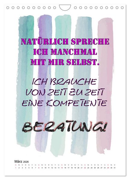 Produktbild: Humor und Ironie. Lustige Spr&uuml;che (Wandkalender 2026 DIN A4 hoch), CALVENDO Monatskalender