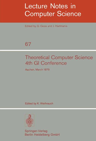 Theoretical Computer Science, Taschenbuch von K. Weihrauch, Springer Berlin, 9783540091189