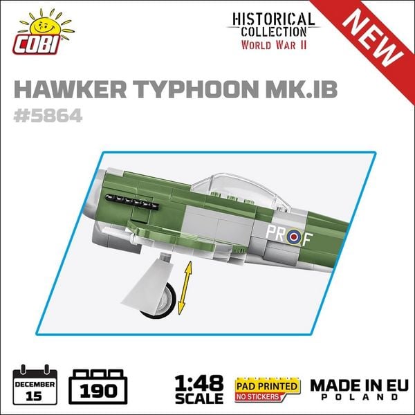 Produktbild: COBI Historical Collection 5864 - Hawker Typhoon NK.IB, WWII, 190 Klemmbausteine