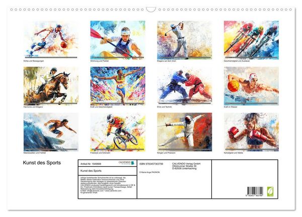 Produktbild: Kunst des Sports (Wandkalender 2026 DIN A2 quer), CALVENDO Monatskalender