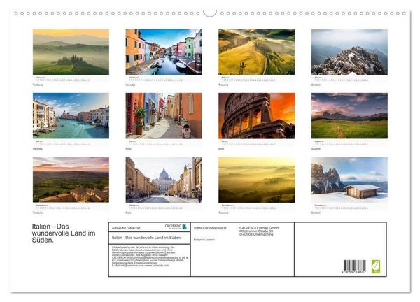 Produktbild: Italien - Das wundervolle Land im S&uuml;den. (Wandkalender 2027 DIN A2 quer), CALVENDO Monatskalender